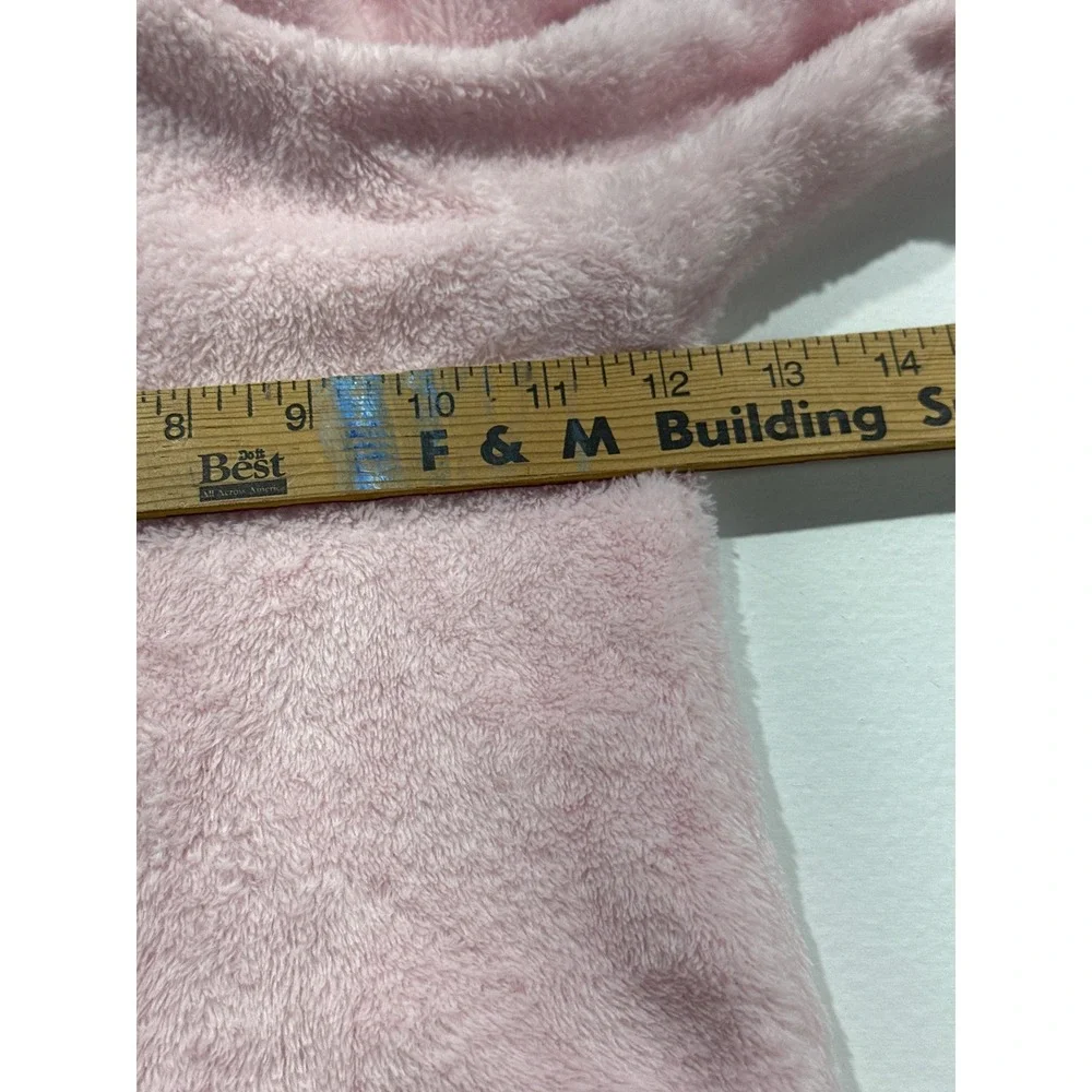 Vintage infant Pink Plush Fleece Sleep Sack Bunny Embroidered Wearable Blanket